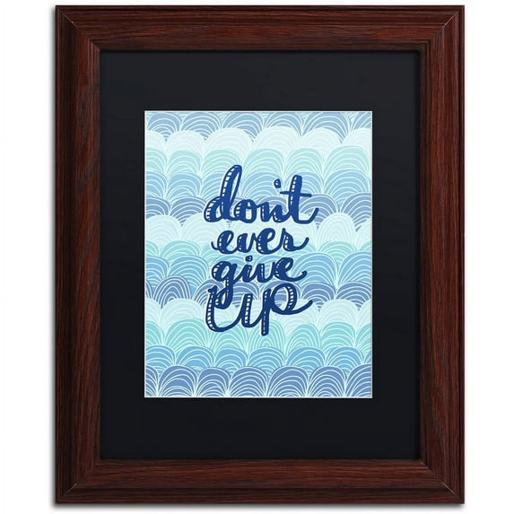 Trademark Fine Art "Don't Give Up Waves" Canvas Art by Elizabeth Caldwell, Black Matte, Wood Frame