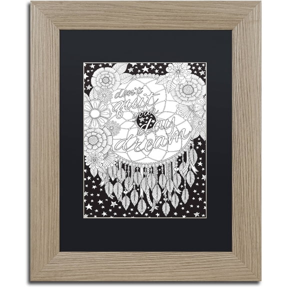 Trademark Fine Art "Don't Quit Your Day Dream" Canvas Art by Hello Angel, Black Matte, Birch Frame
