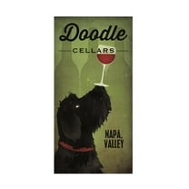 Trademark Fine Art 'Doodle Wine II Black Dog' Canvas Art by Ryan Fowler
