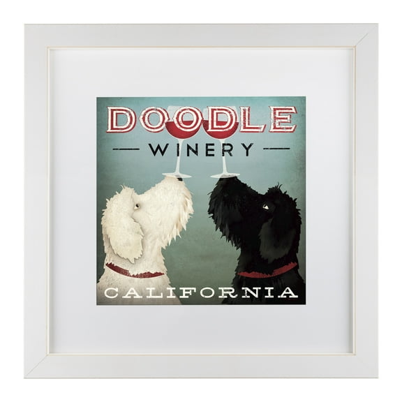 Trademark Fine Art 'Doodle Wine' Matted Framed Art by Ryan Fowler
