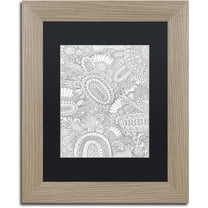Trademark Fine Art "Doodles All Over 2" Canvas Art by Hello Angel, Black Matte, Birch Frame