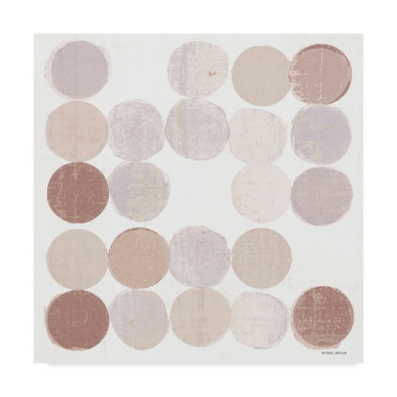 Trademark Fine Art 'Dots II Square I Blush' Canvas Art by Michael Mullan