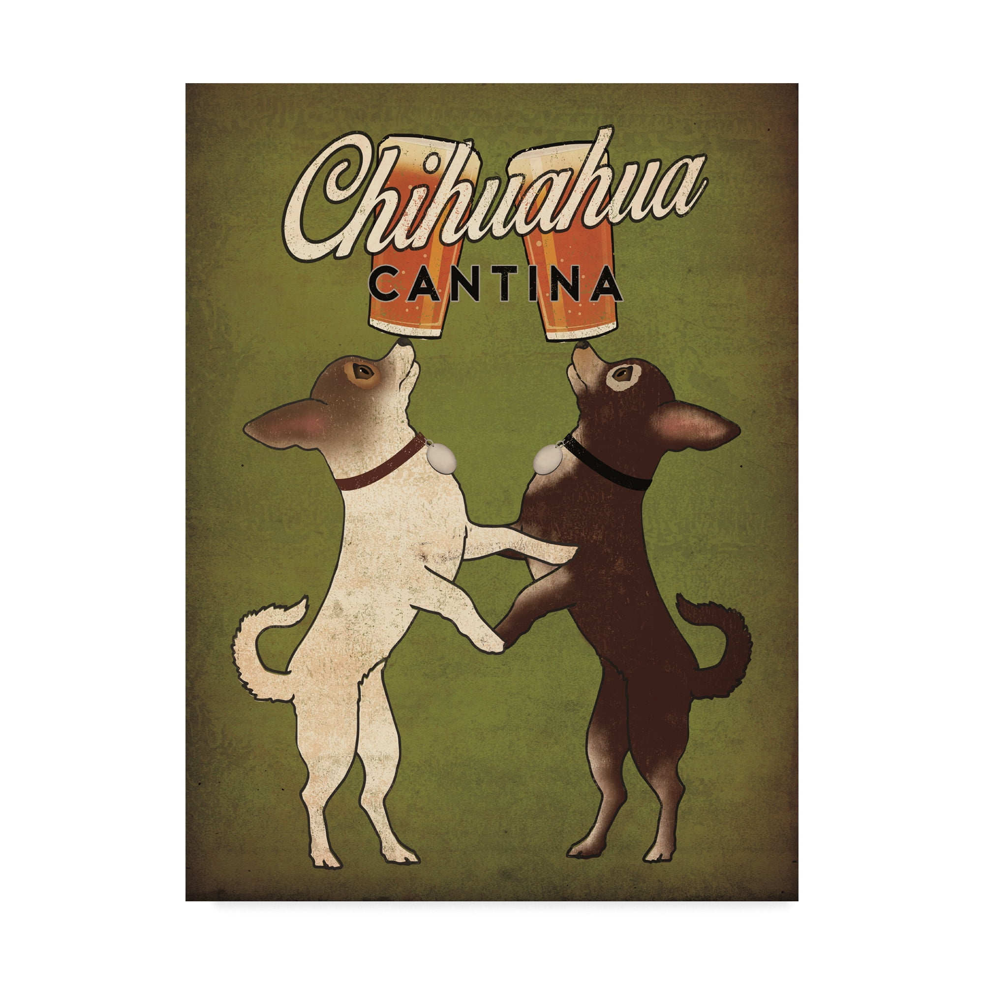 Trademark Fine Art 'Double Chihuahua v2' Canvas Art by Ryan Fowler