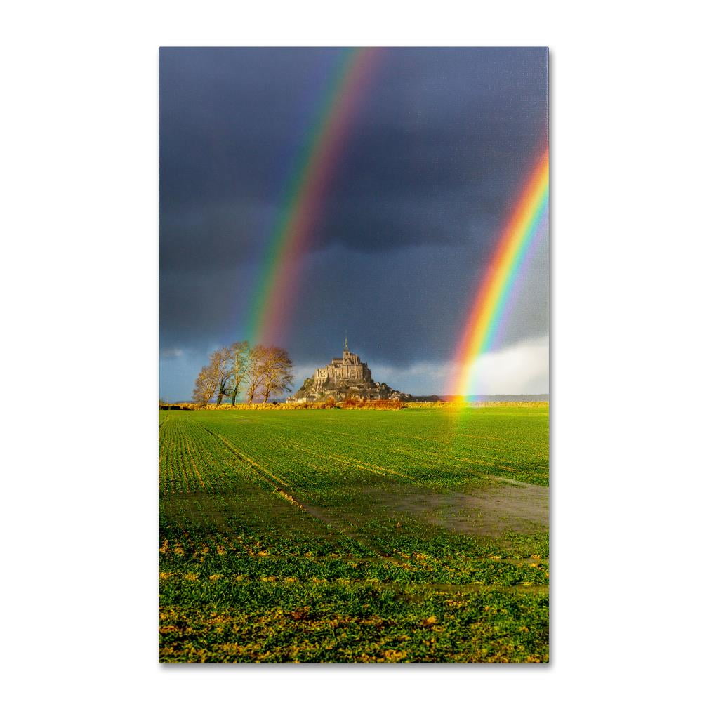 Trademark Fine Art "Double Rainbow" Canvas Art by Mathieu Rivrin