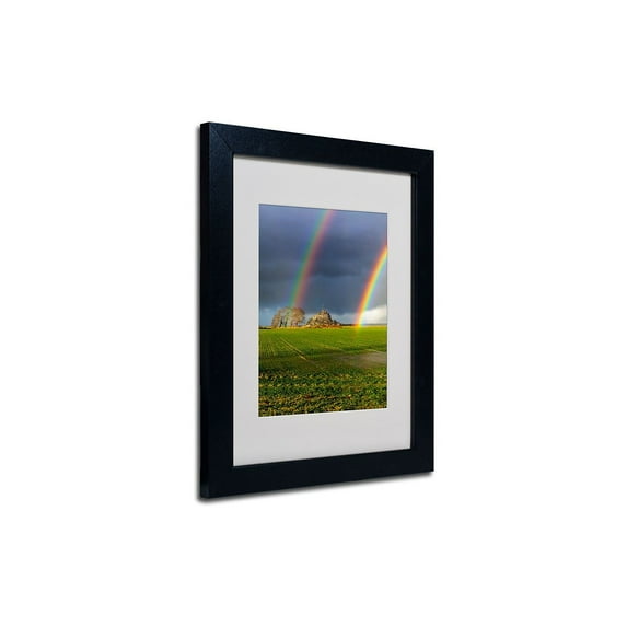 Trademark Fine Art "Double Rainbow" Framed Canvas Art by Mathieu Rivrin