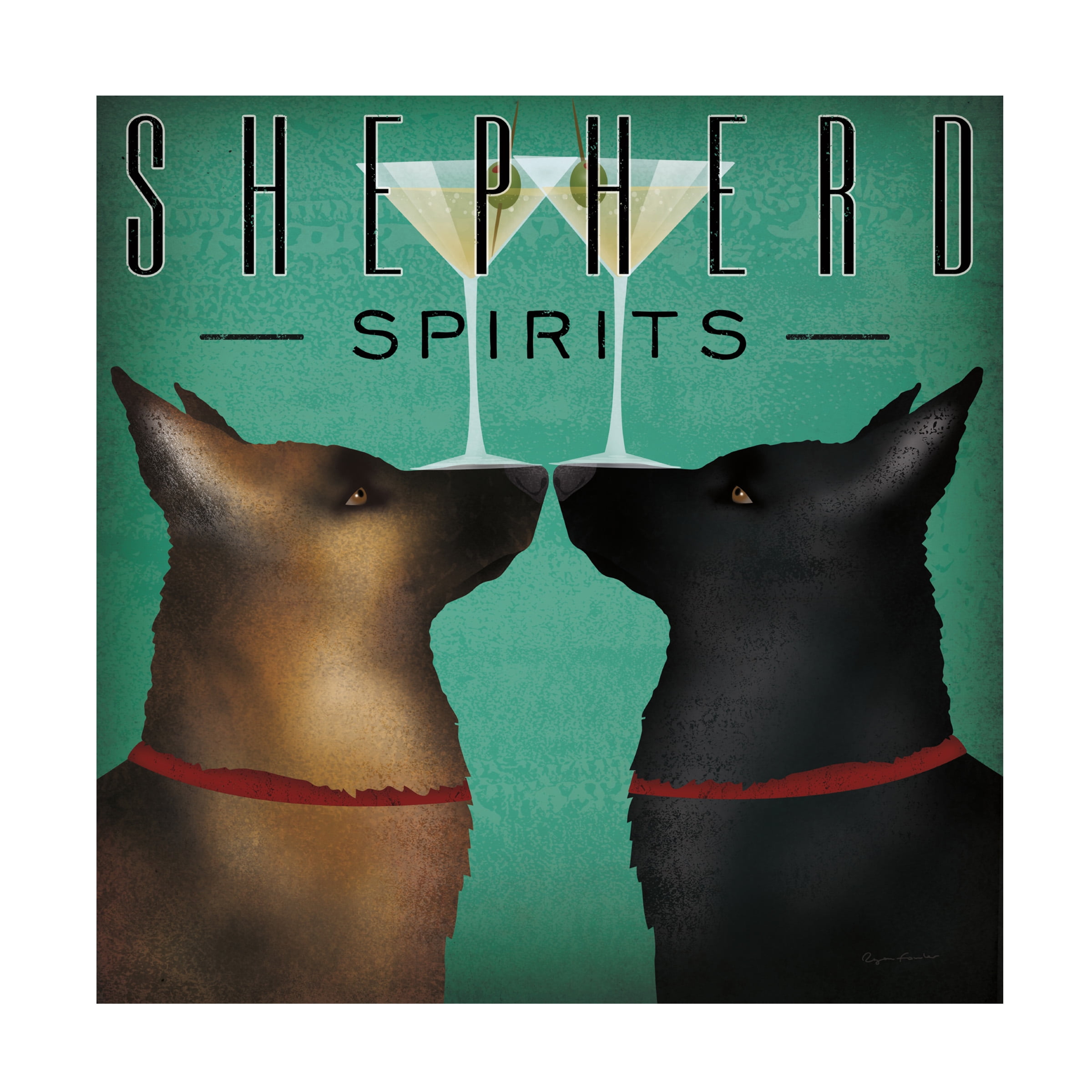 Trademark Fine Art 'Double Shepherd Spirits' Canvas Art by Ryan Fowler