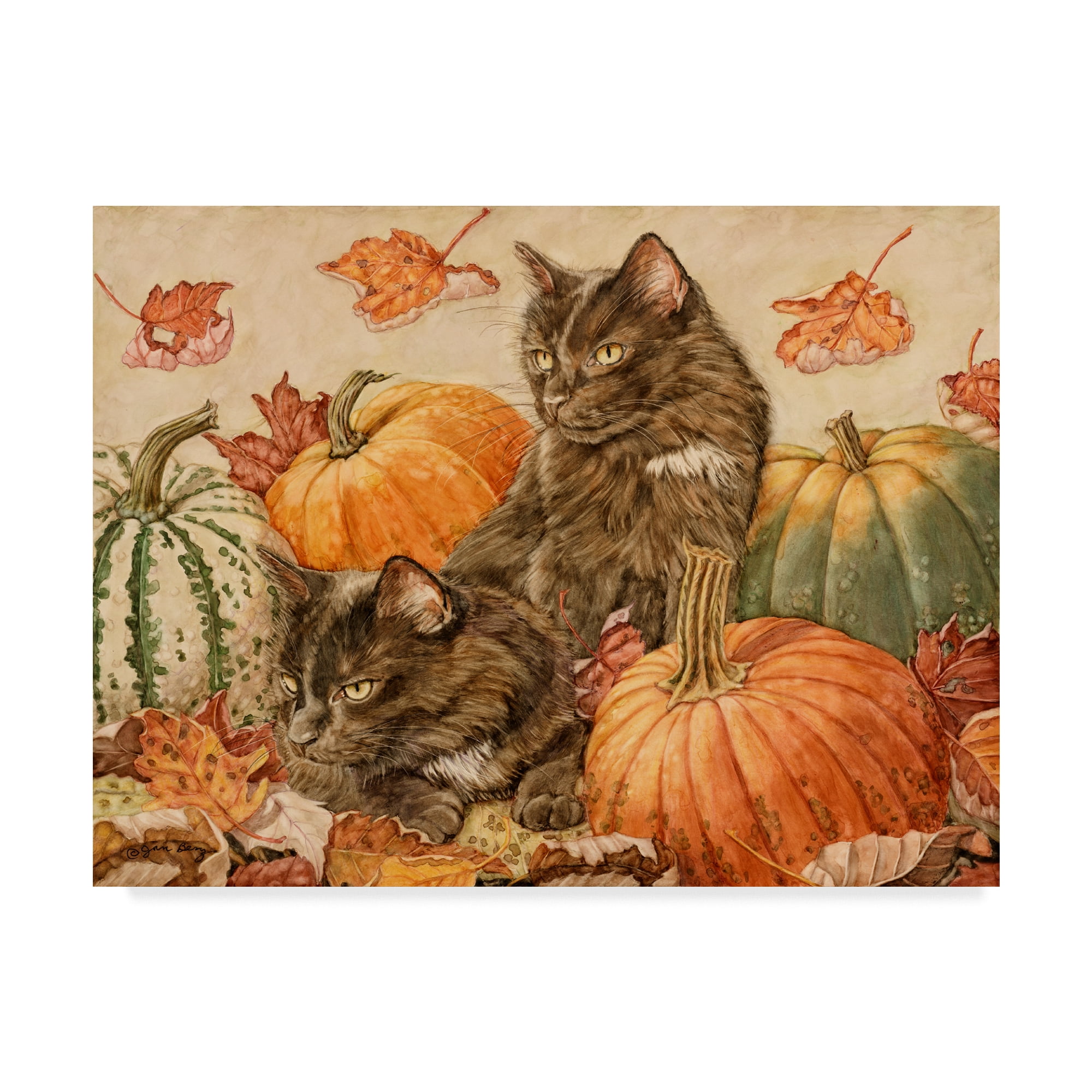 Trademark Fine Art 'Double Trouble Cats' Canvas Art by Jan Benz