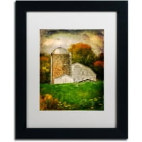 Trademark Fine Art "Down on the Farm" Canvas Art by Lois Bryan White Matte, Black Frame