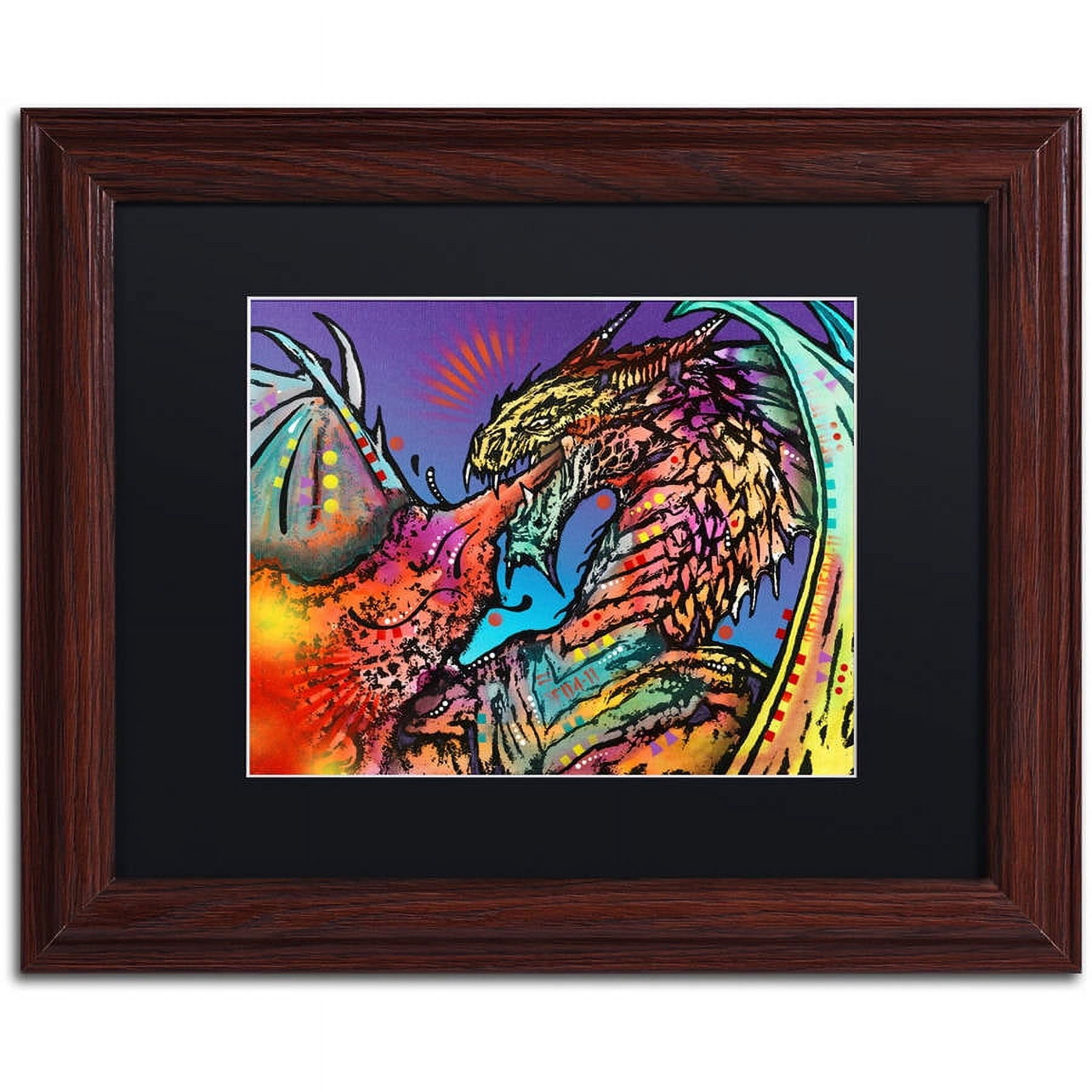 Trademark Fine Art "Dragon" Canvas Art by Dean Russo, Black Matte, Wood Frame
