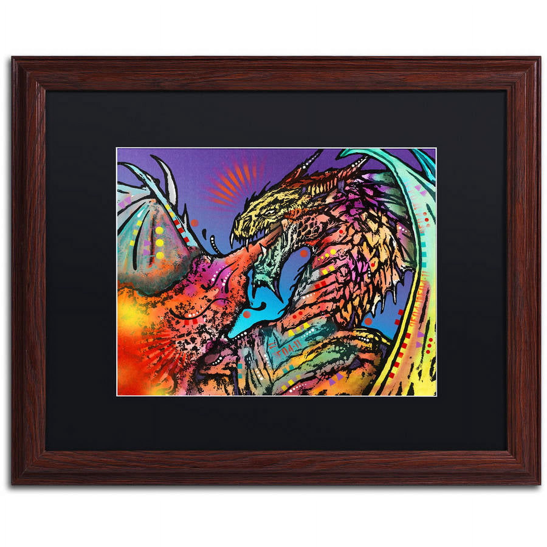 Trademark Fine Art "Dragon" Canvas Art by Dean Russo, Black Matte, Wood Frame