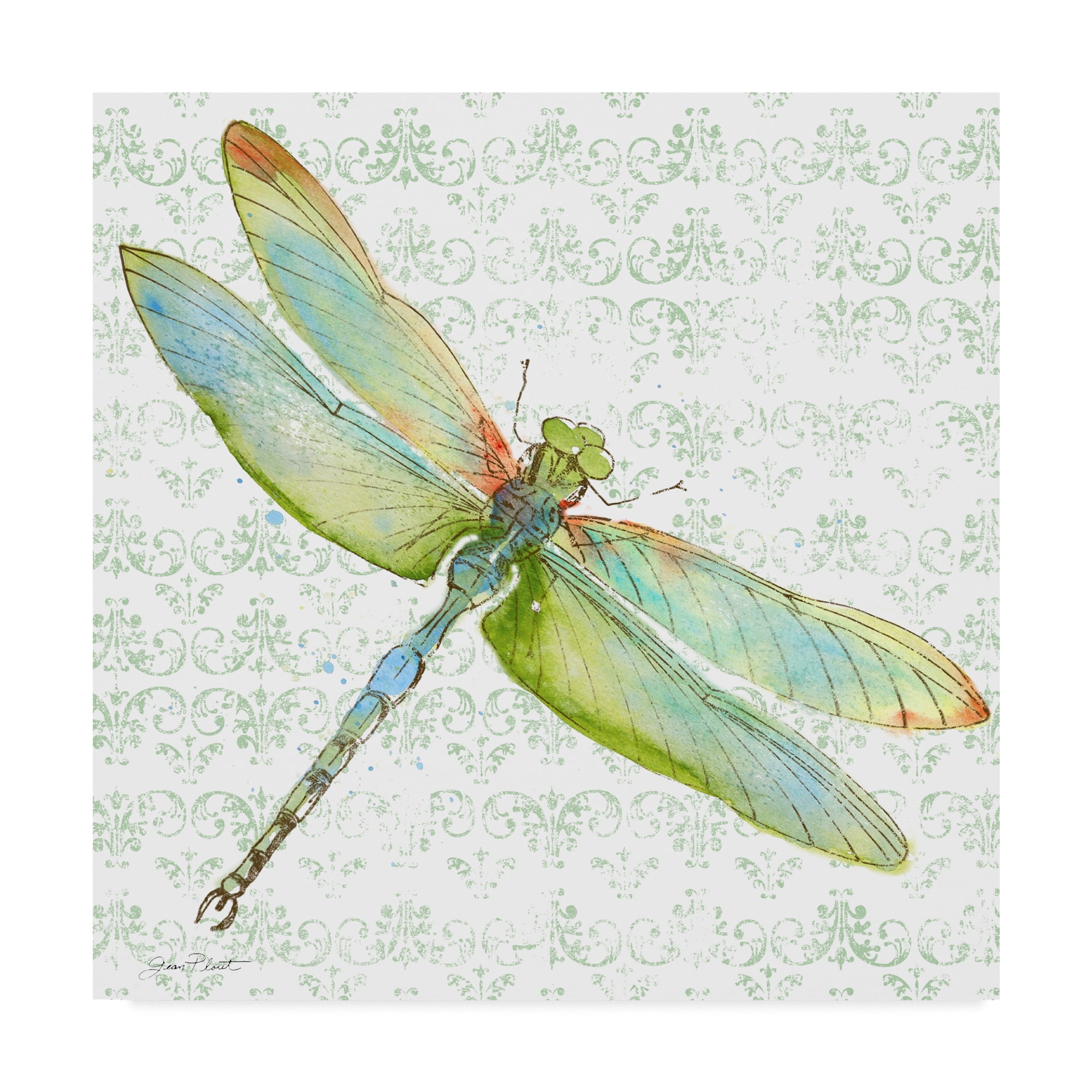 Trademark Fine Art 'Dragonfly Bliss 3' Canvas Art by Jean Plout