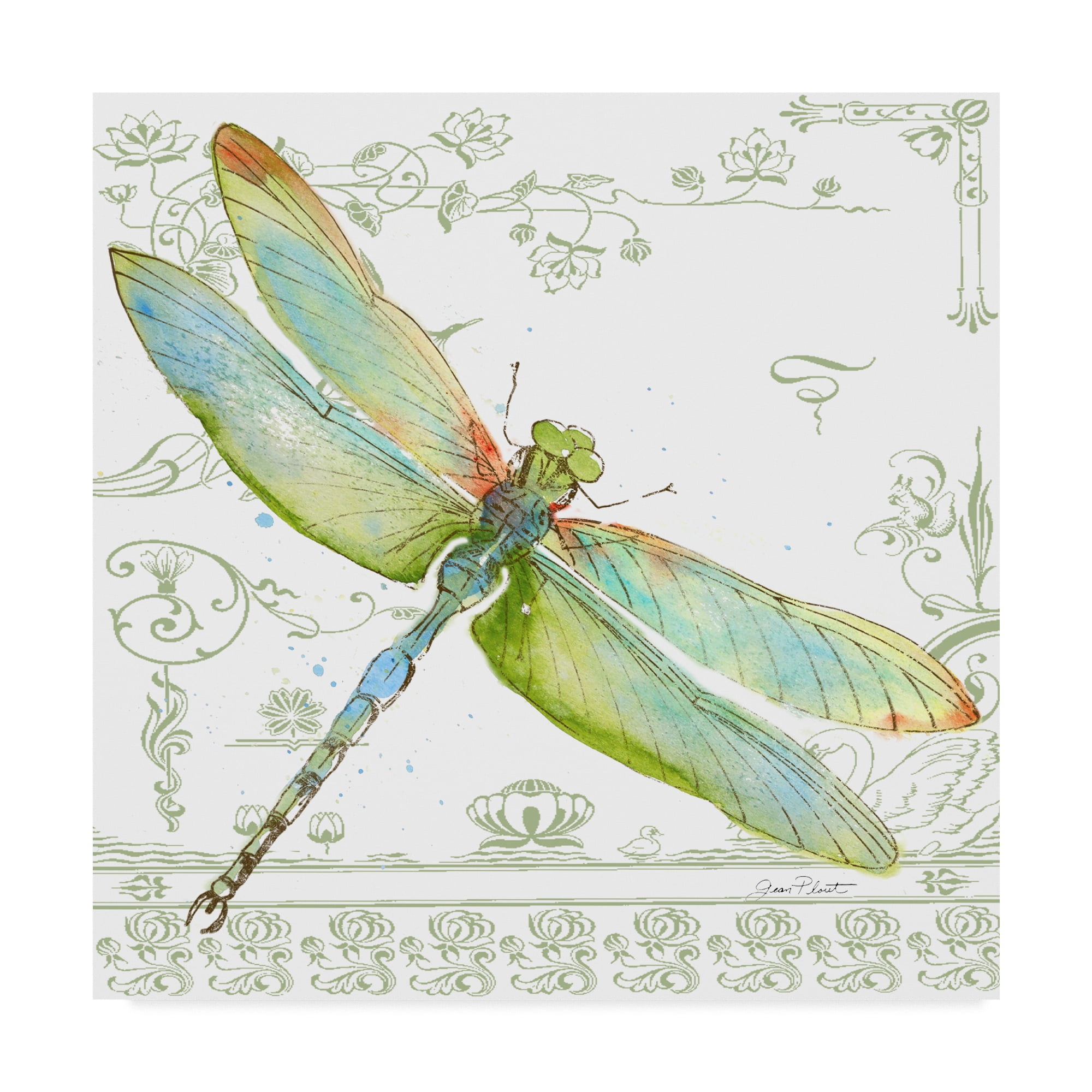 Trademark Fine Art 'Dragonfly Bliss 9' Canvas Art by Jean Plout