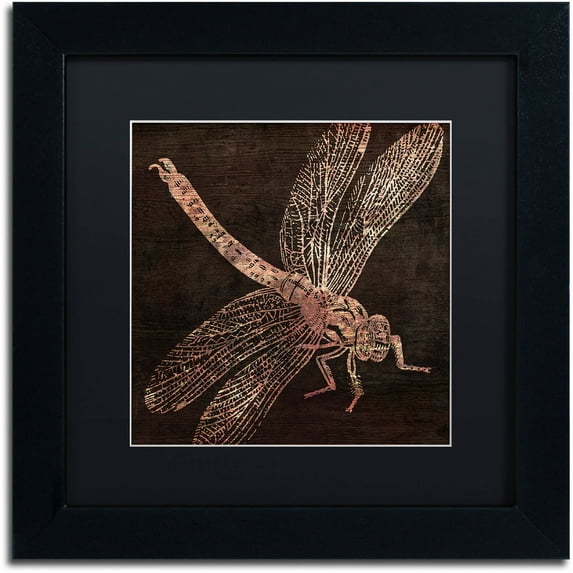 Trademark Fine Art "Dragonfly" Canvas Art by Color Bakery Black Matte, Black Frame