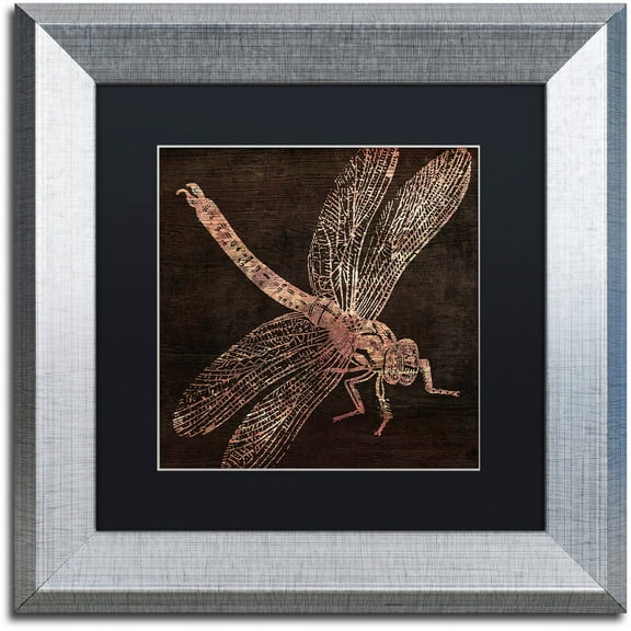 Trademark Fine Art "Dragonfly" Canvas Art by Color Bakery Black Matte, Silver Frame