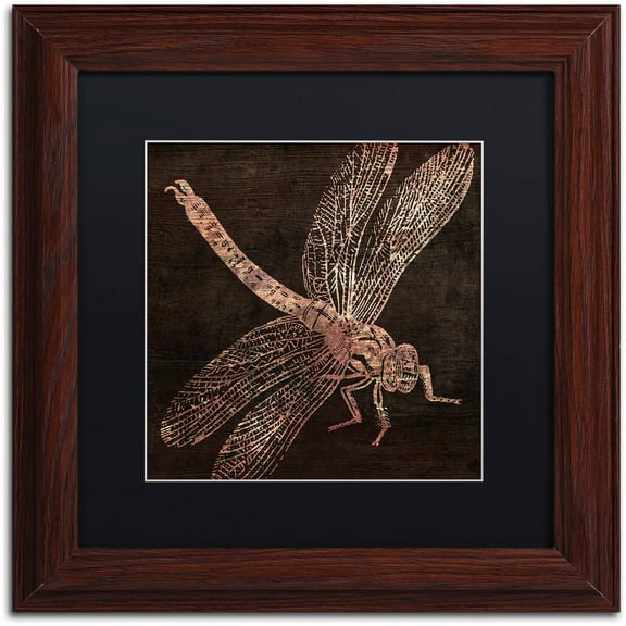 Trademark Fine Art "Dragonfly" Canvas Art by Color Bakery Black Matte, Wood Frame