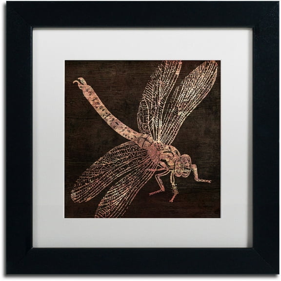 Trademark Fine Art "Dragonfly" Canvas Art by Color Bakery White Matte, Black Frame