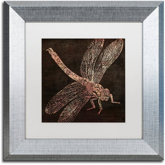 Trademark Fine Art "Dragonfly" Canvas Art by Color Bakery White Matte, Silver Frame