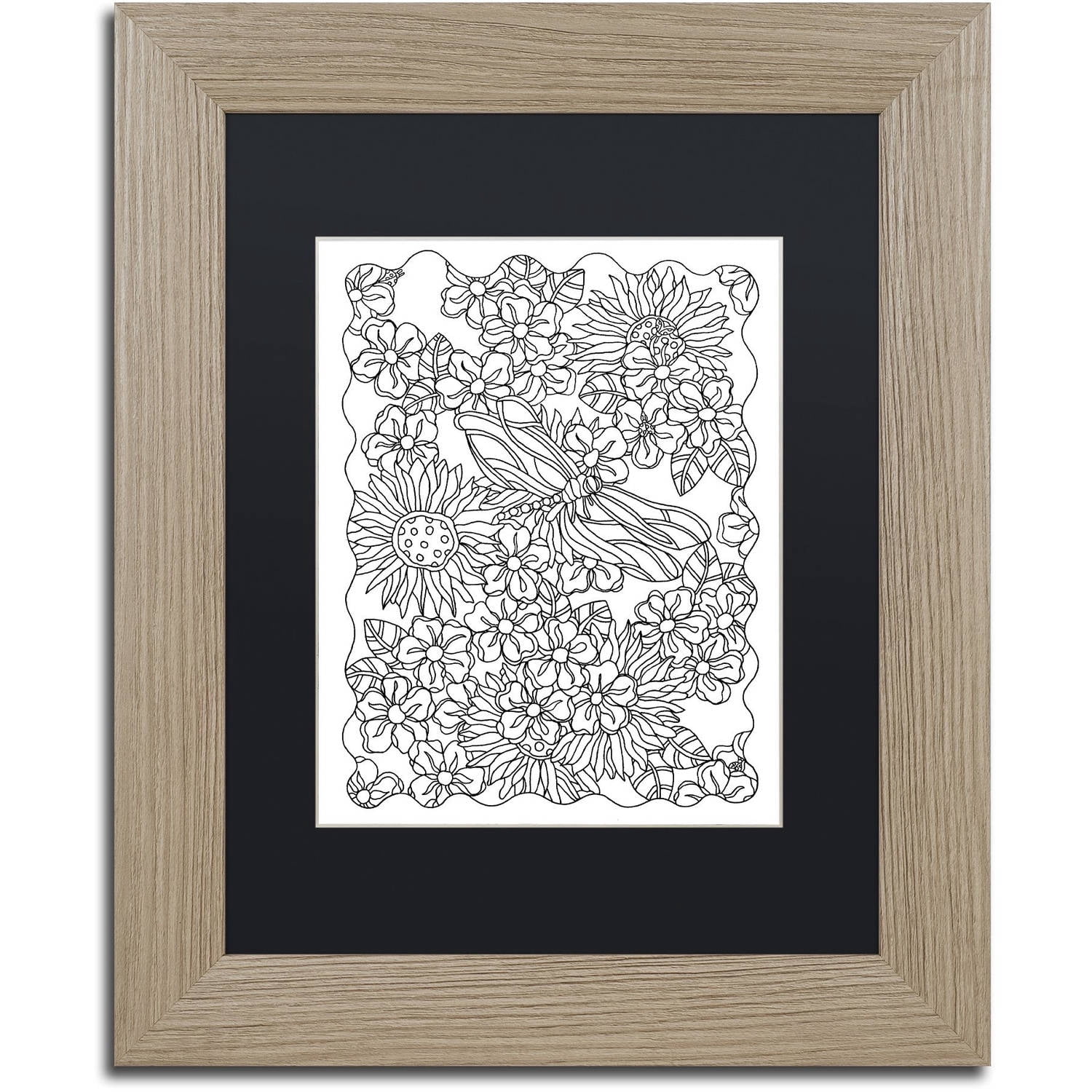 Trademark Fine Art "Dragonfly" Canvas Art by Kathy G. Ahrens, Black Matte, Birch Frame