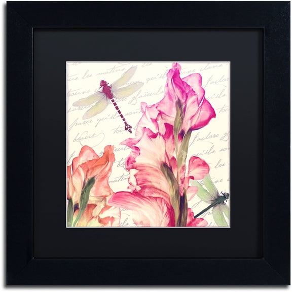 Trademark Fine Art "Dragonfly Morning I" Canvas Art by Color Bakery Black Matte, Black Frame