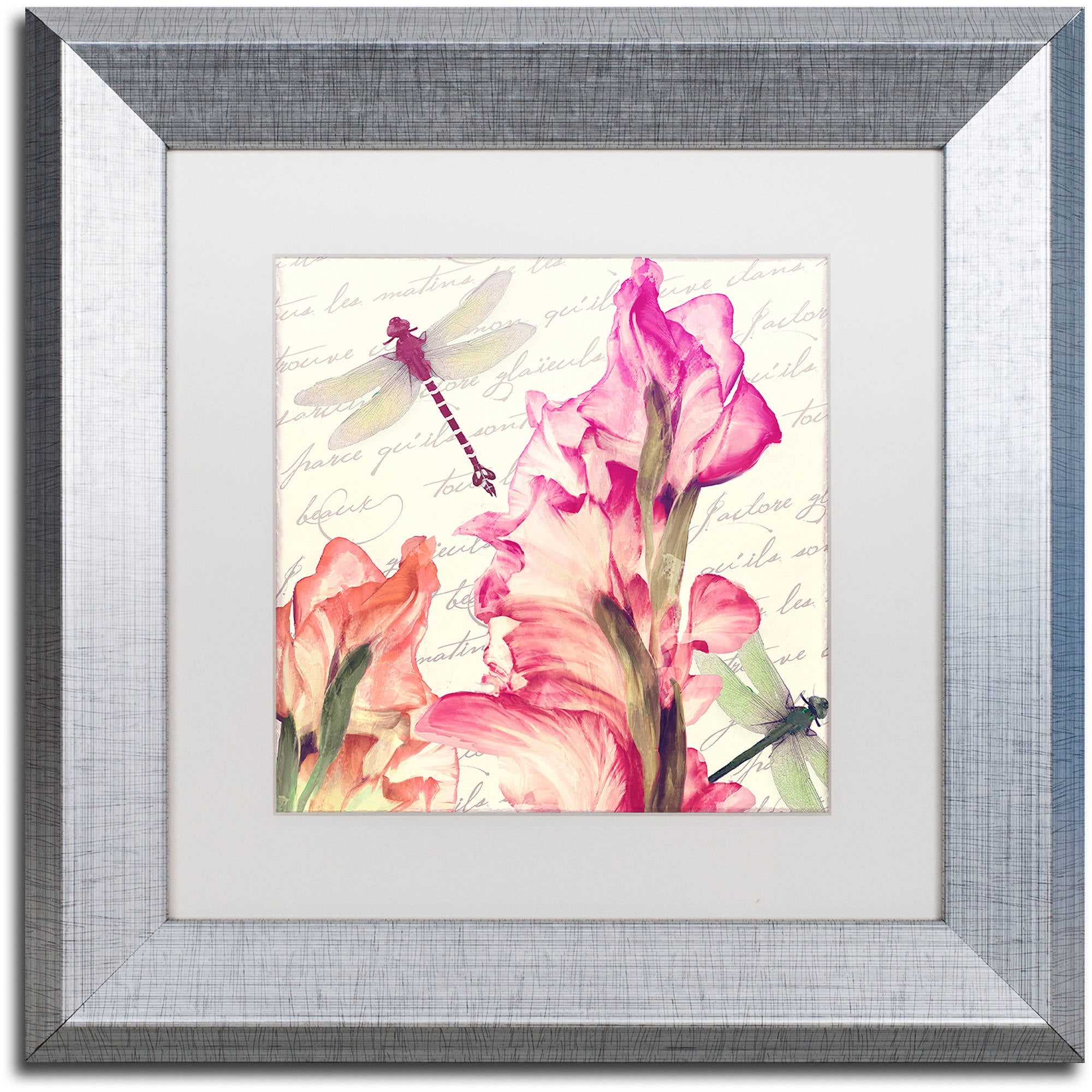 Trademark Fine Art "Dragonfly Morning I" Canvas Art by Color Bakery White Matte, Silver Frame