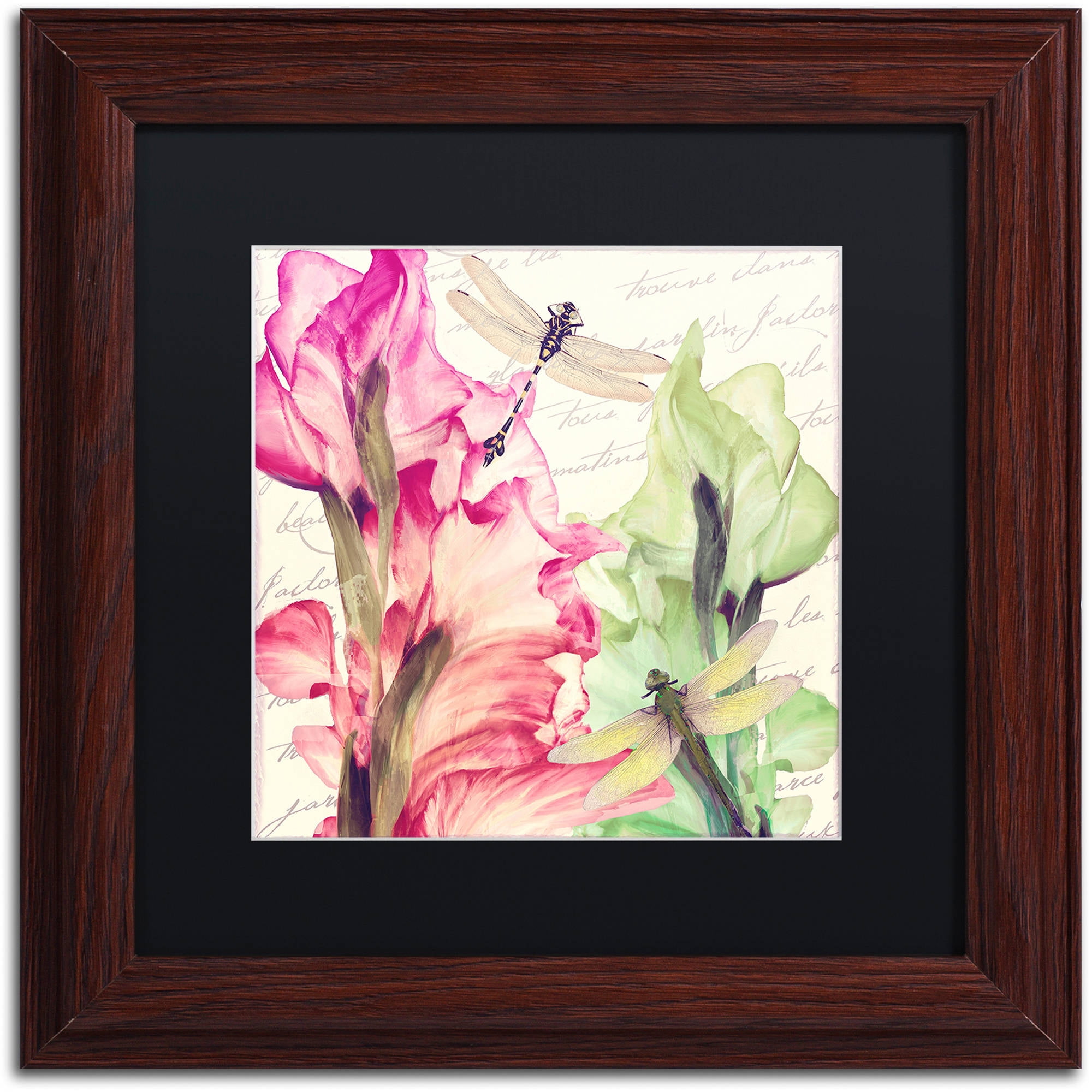 Trademark Fine Art "Dragonfly Morning II" Canvas Art by Color Bakery Black Matte, Wood Frame