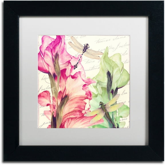 Trademark Fine Art "Dragonfly Morning II" Canvas Art by Color Bakery White Matte, Black Frame