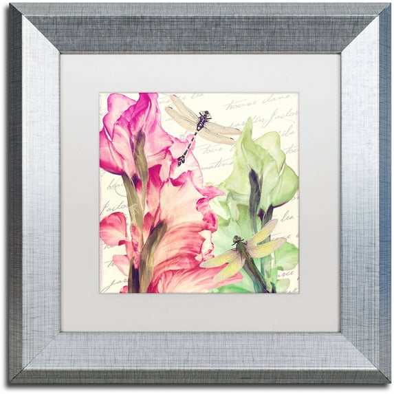 Trademark Fine Art "Dragonfly Morning II" Canvas Art by Color Bakery White Matte, Silver Frame