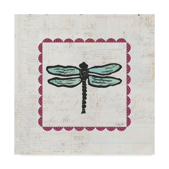 Trademark Fine Art 'Dragonfly Stamp Bright' Canvas Art by Courtney Prahl
