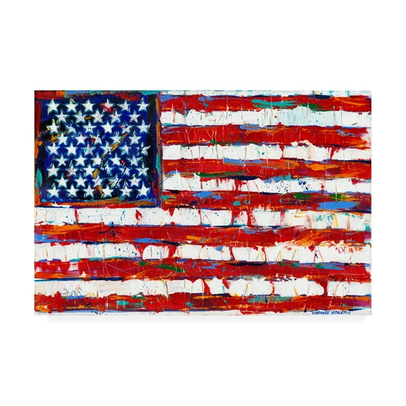Trademark Fine Art 'Dramatic Stars And Stripes' Canvas Art by Carolee Vitaletti