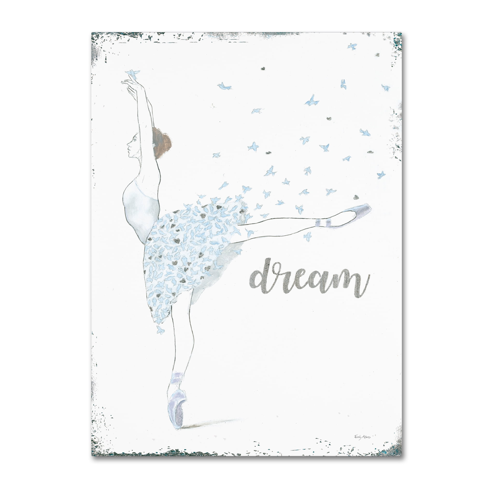Dream Dancer II Canvas Art with Blue Birds Skirt