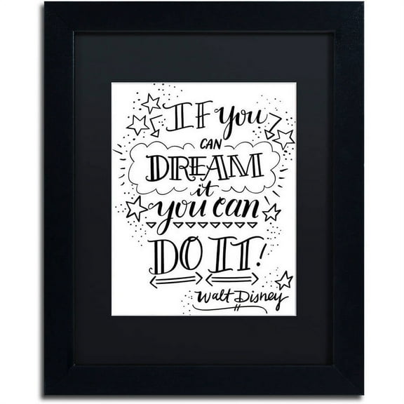 Trademark Fine Art "Dream It Do It" Canvas Art by Elizabeth Caldwell, Black Matte, Black Frame