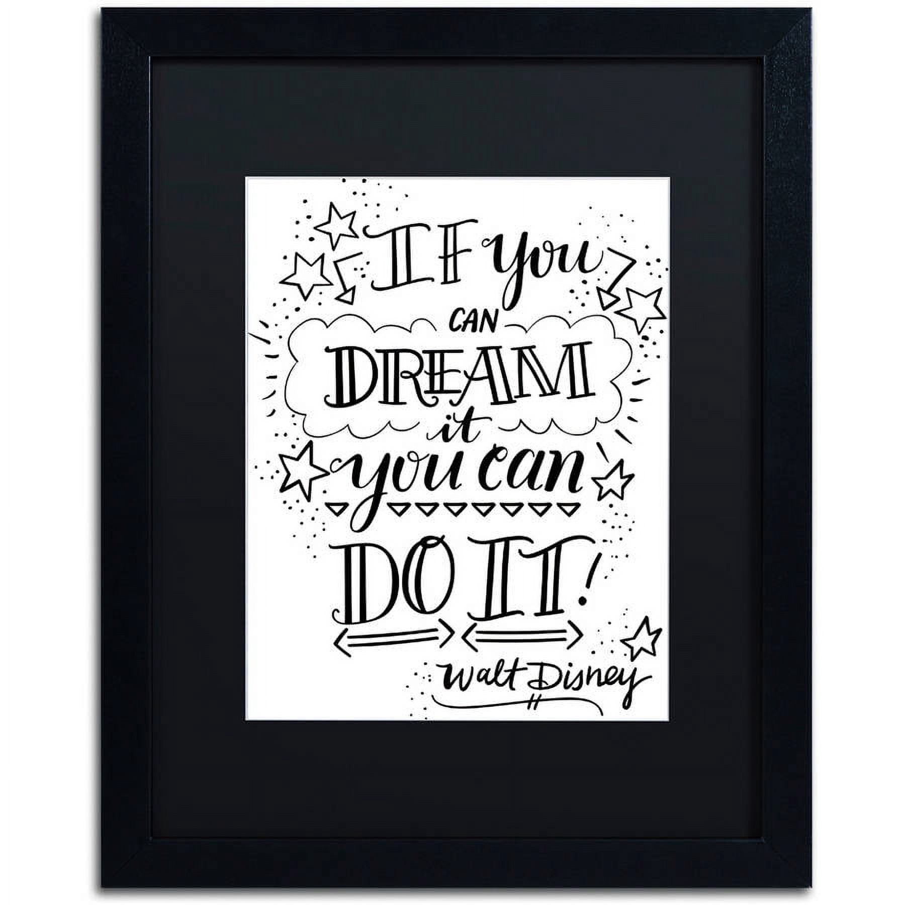 Trademark Fine Art "Dream It Do It" Canvas Art by Elizabeth Caldwell, Black Matte, Black Frame