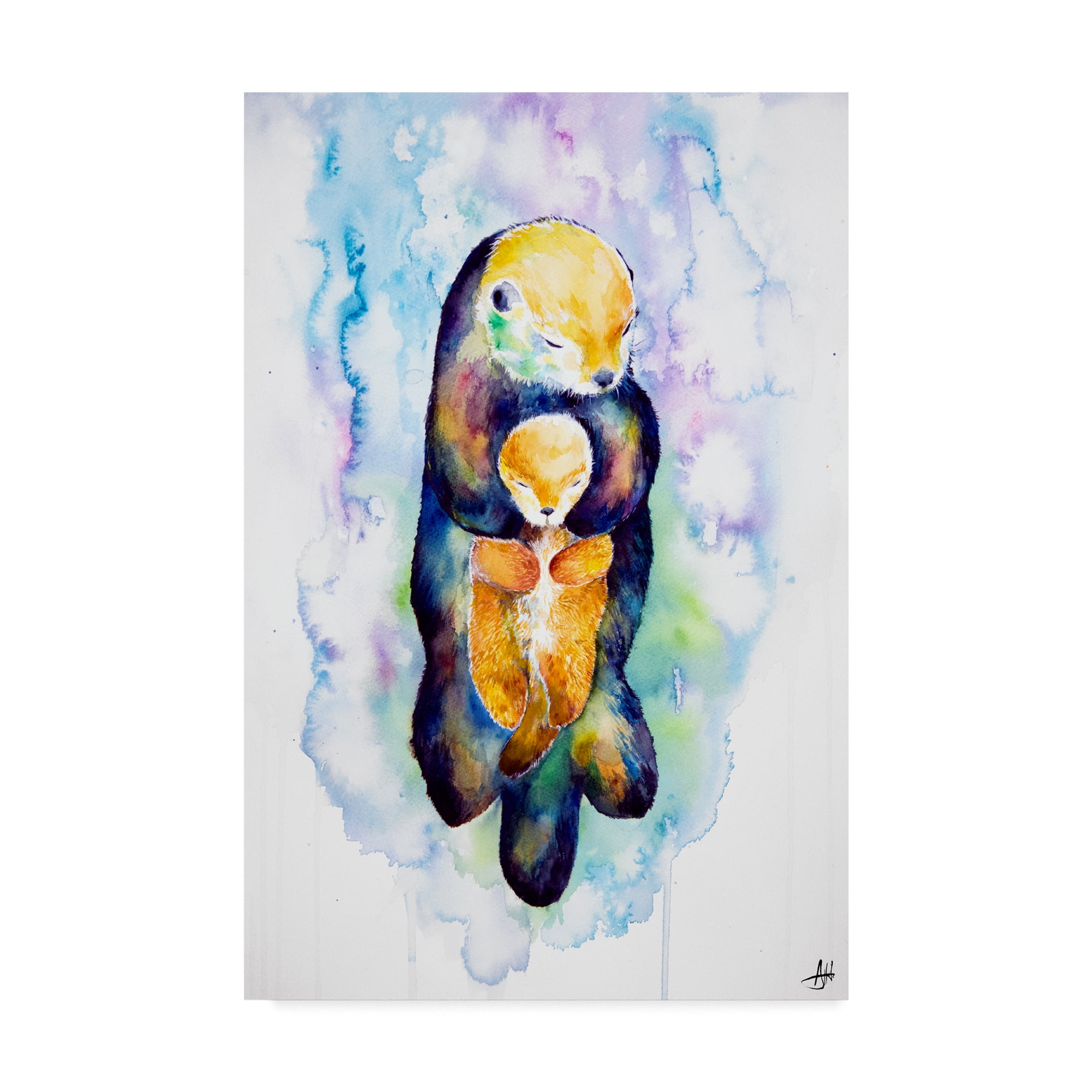 Trademark Fine Art 'Dream On Otter' Canvas Art by Marc Allante
