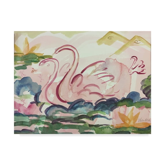 Trademark Fine Art 'Dream of Swan Lake' Canvas Art by Wendra