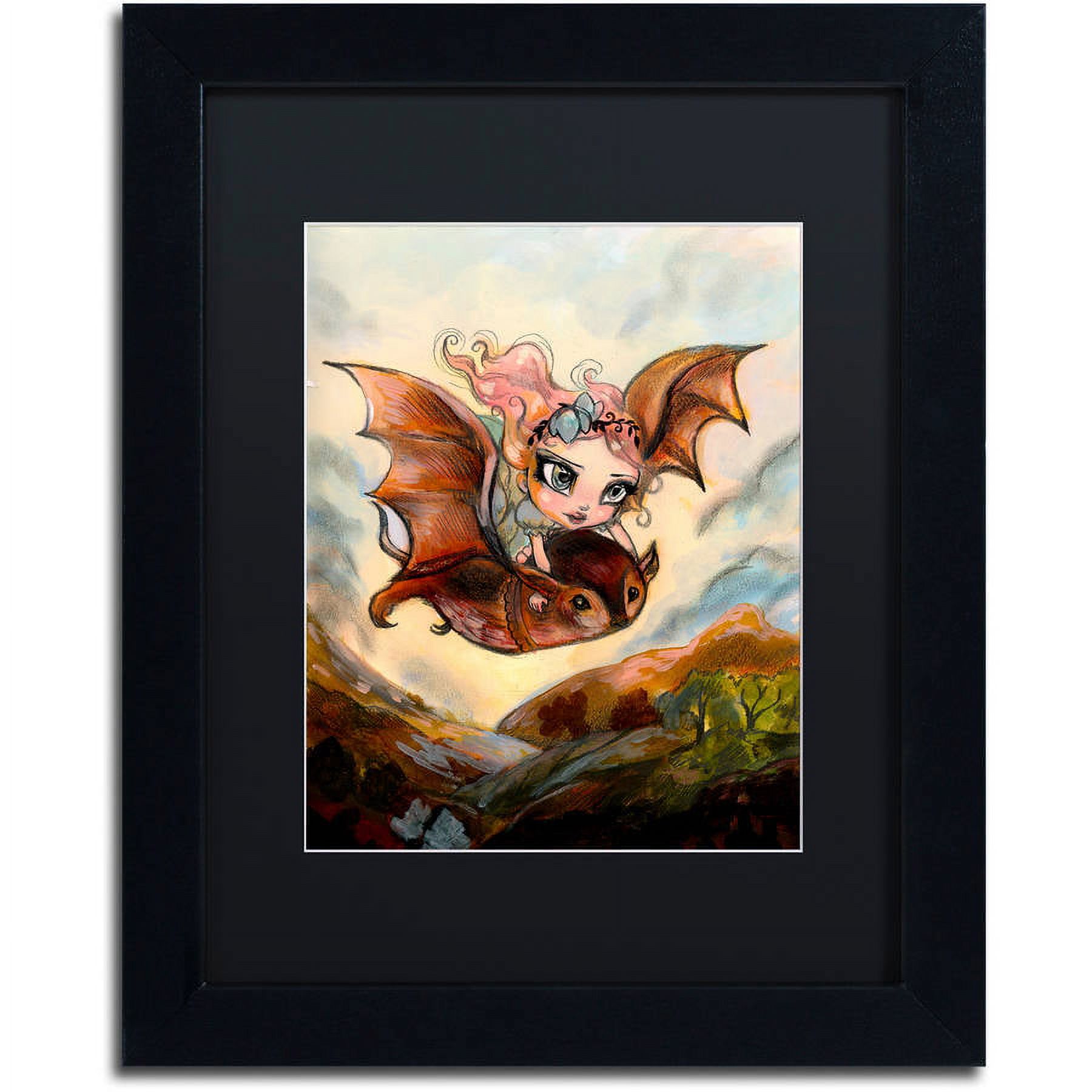 Trademark Fine Art "Dreaming Of Flying" Canvas Art by Natasha Wescoat, Black Matte, Black Frame