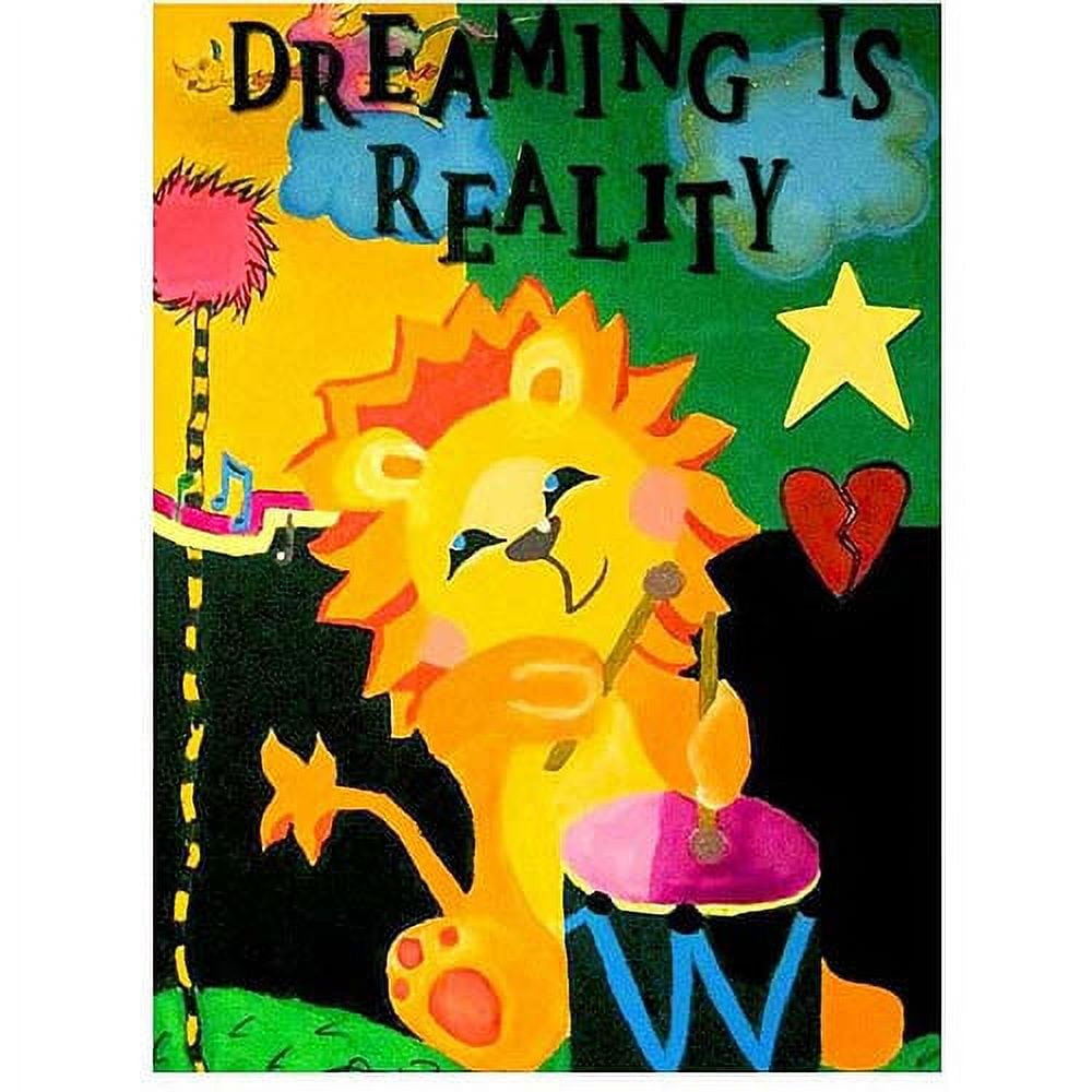 Dreaming Is Reality Colorful Lion Canvas Wall Art