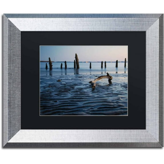 Trademark Fine Art 'Driftwood And Sandbars' Canvas Art by PIPA Fine Art, Black Matte, Silver Frame