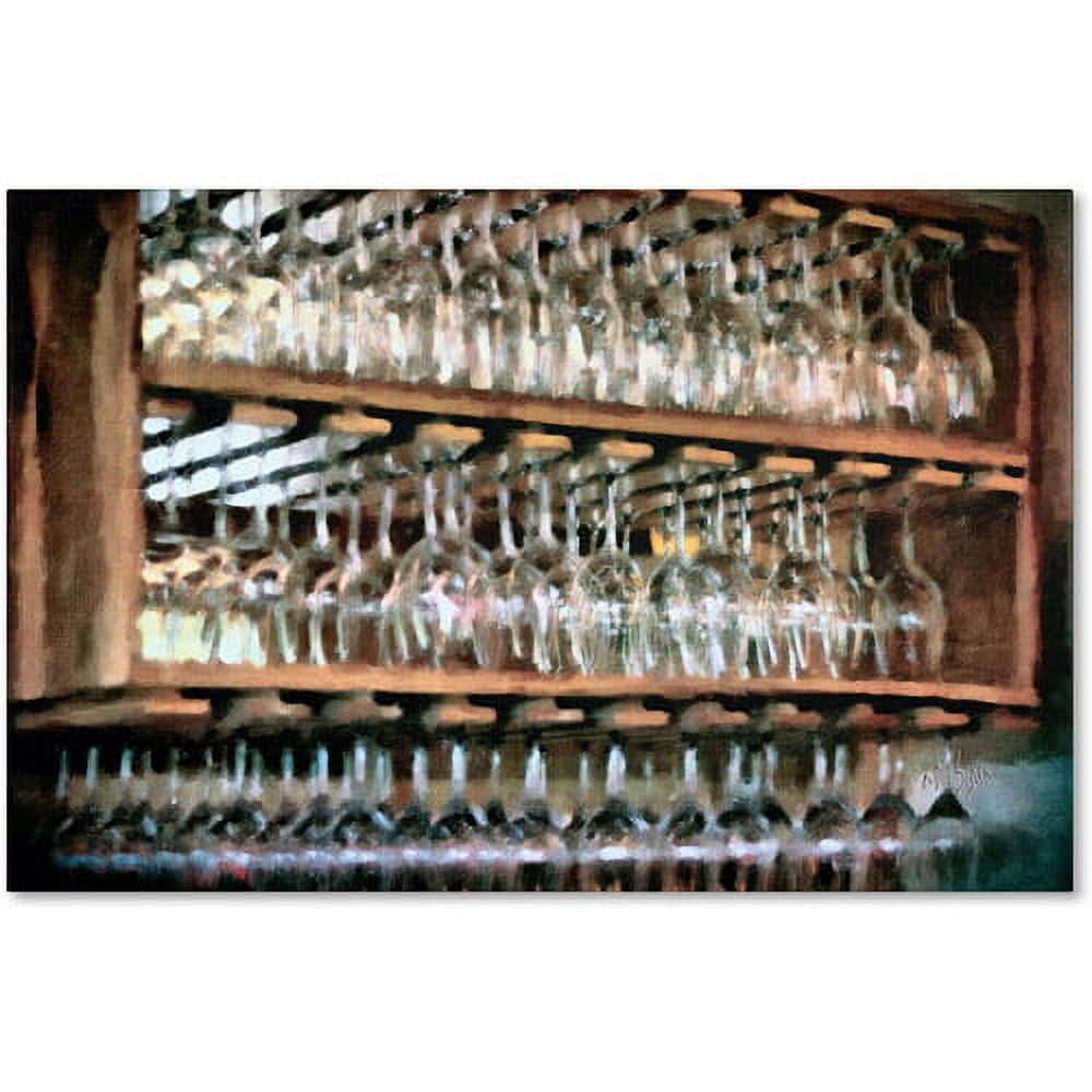 Trademark Fine Art "Drinks on the House in Salmon and Turquoise" Canvas Art by Lois Bryan