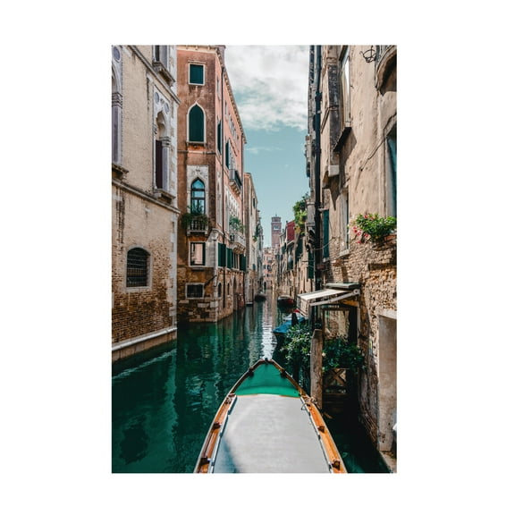 Trademark Fine Art Drita Stefan Boat on the river Canvas Wall Art