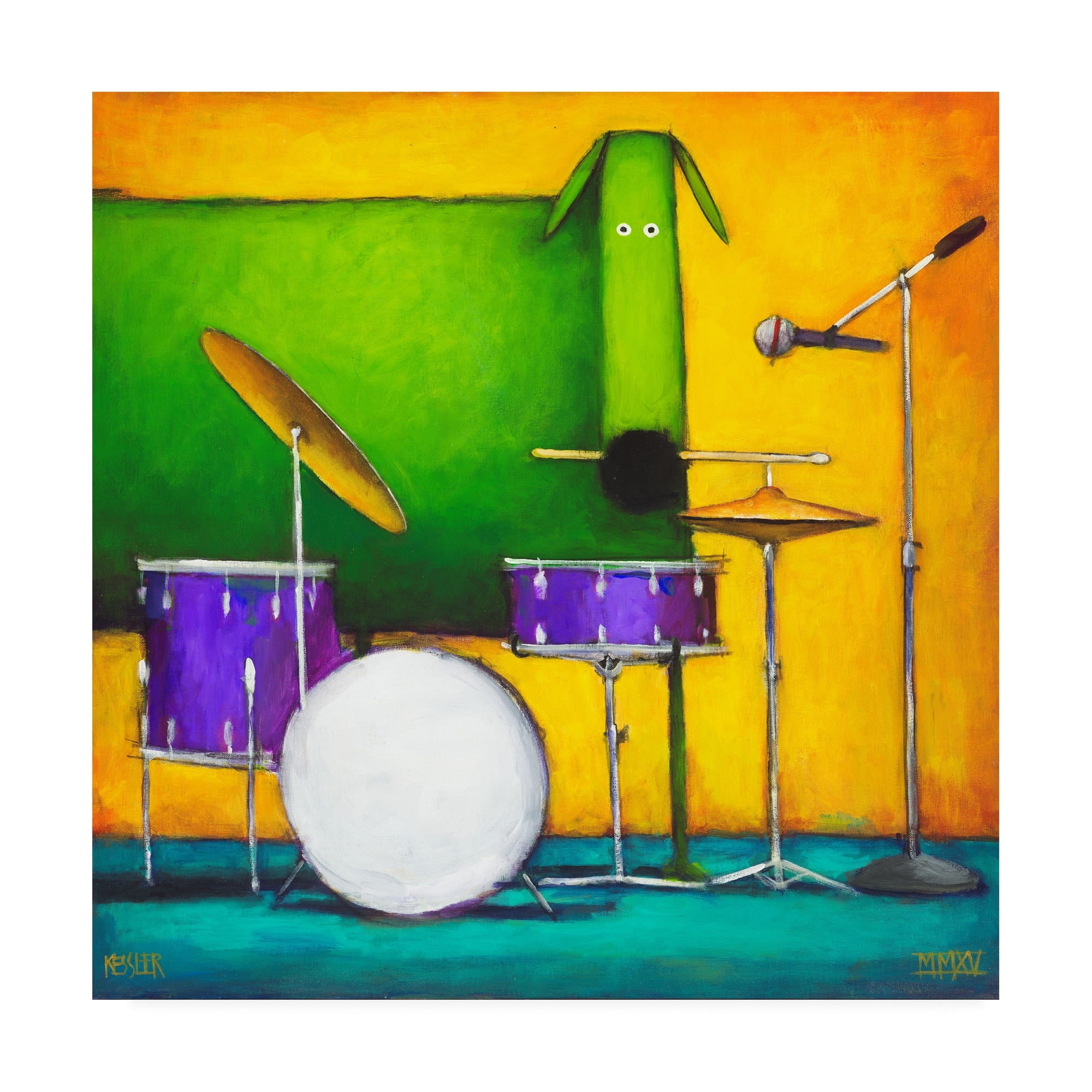 Trademark Fine Art 'Drum Dog' Canvas Art by Daniel Patrick Kessler