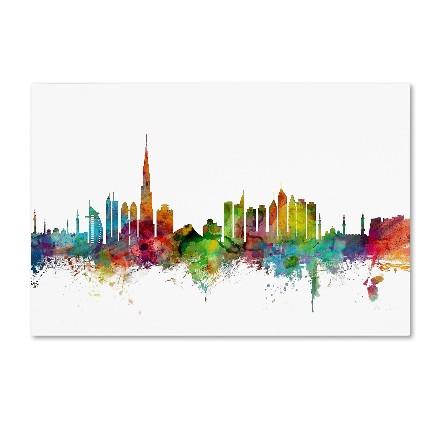 Trademark Fine Art "Dubai Skyline" Canvas Art by Michael Tompsett