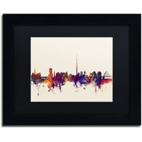 Trademark Fine Art "Dublin Ireland Skyline" Canvas Art by Michael Tompsett, Black Matte, Black Frame