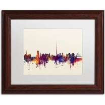Trademark Fine Art "Dublin Ireland Skyline" Canvas Art by Michael Tompsett, White Matte, Wood Frame