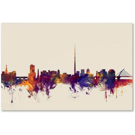Trademark Fine Art "Dublin Ireland Skyline" Canvas Art by Michael Tompsett