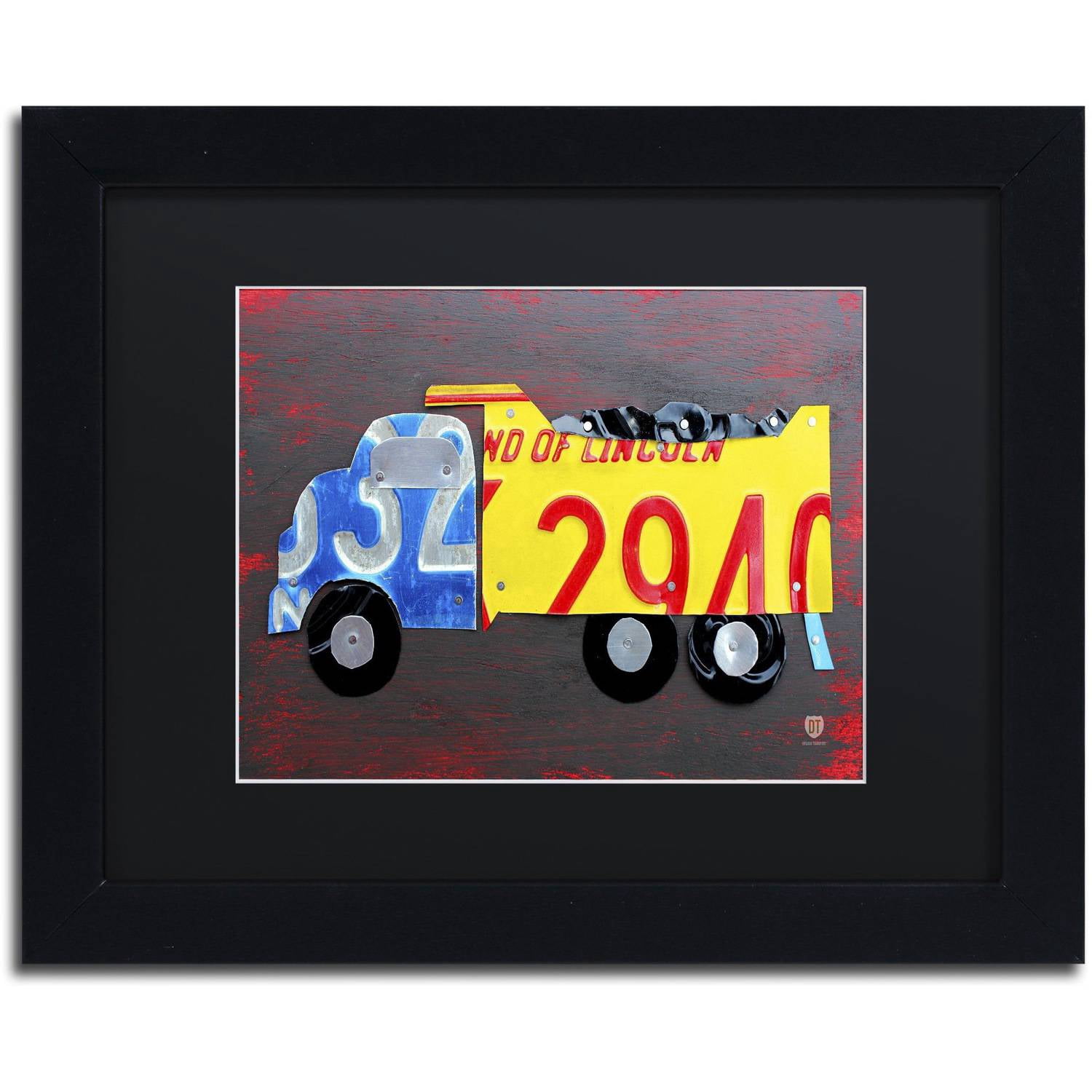 Trademark Fine Art 'Dump Truck' Canvas Art by Design Turnpike, Black Matte, Black Frame