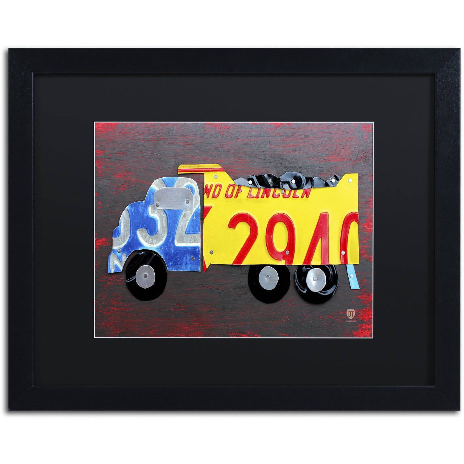 Trademark Fine Art 'Dump Truck' Canvas Art by Design Turnpike, Black Matte, Black Frame