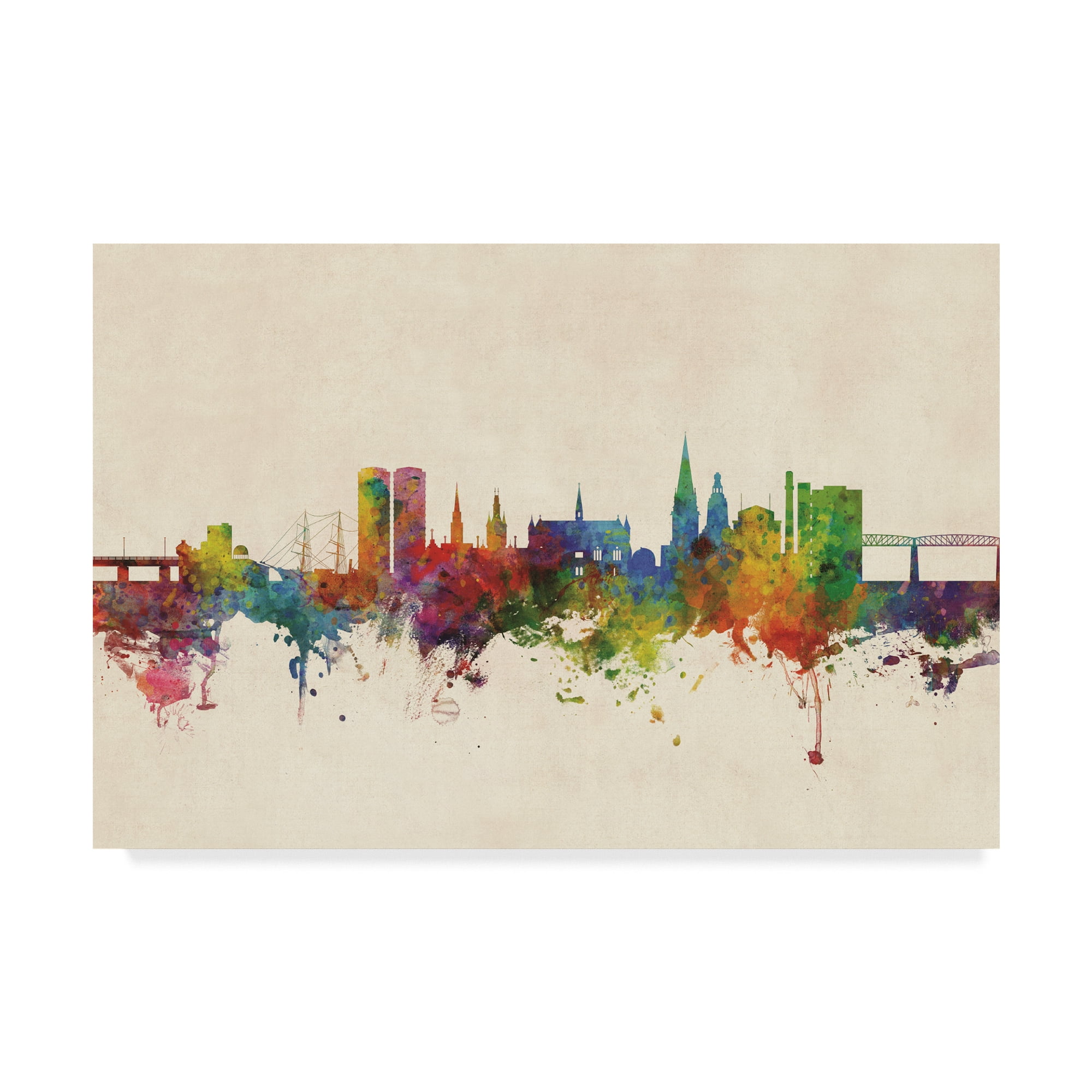 Trademark Fine Art 'Dundee Scotland Skyline' Canvas Art by Michael Tompsett