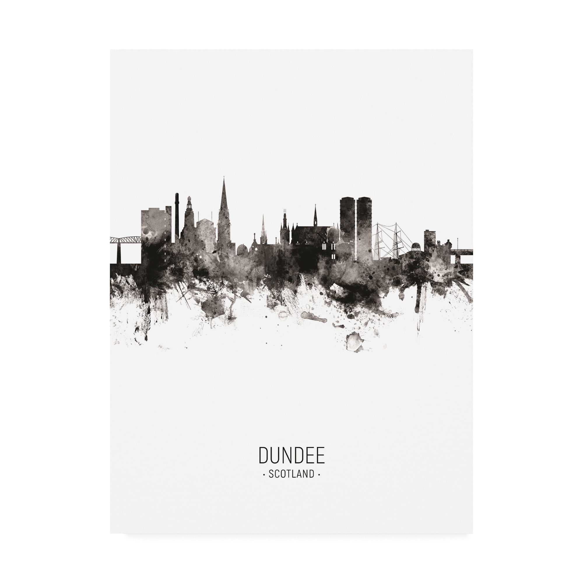 Trademark Fine Art 'Dundee Scotland Skyline Portrait II' Canvas Art by Michael Tompsett