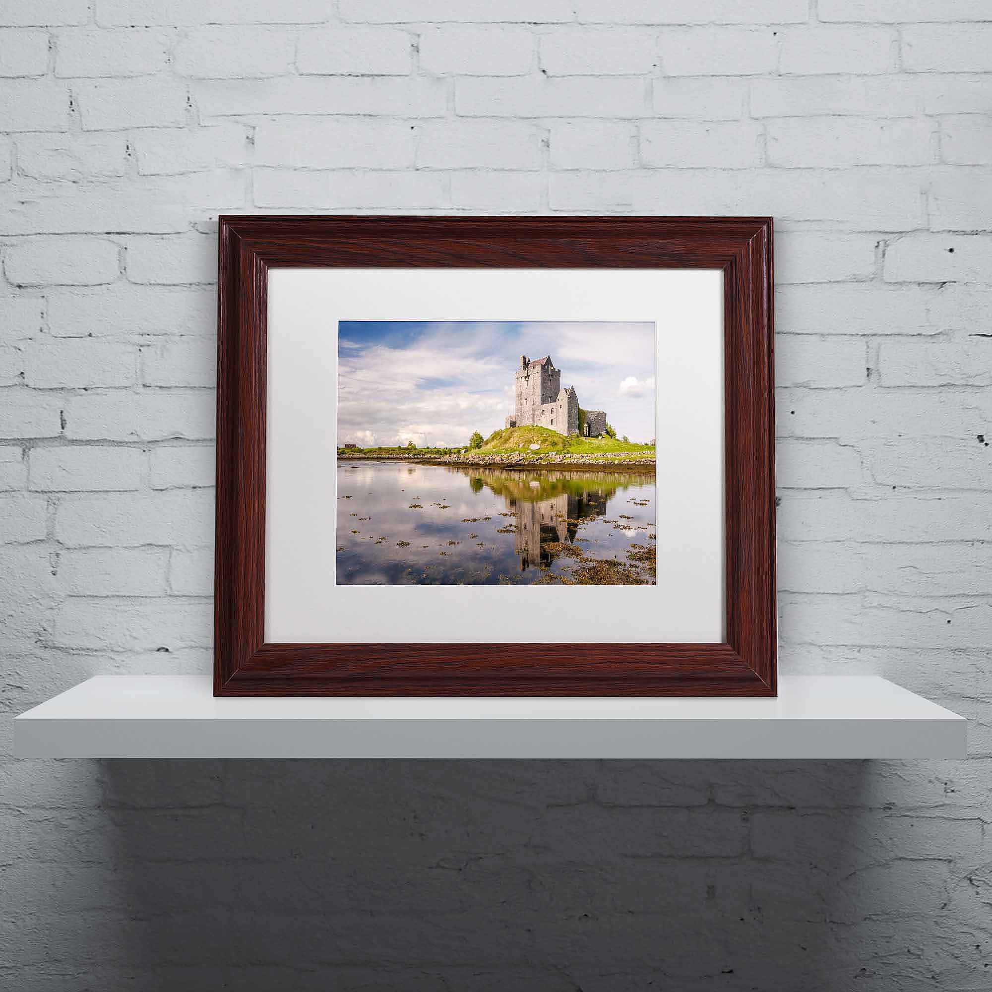 Trademark Fine Art "Dunguaire Castle Ireland" Canvas Art by Pierre Leclerc, White Matte/Wood Frame