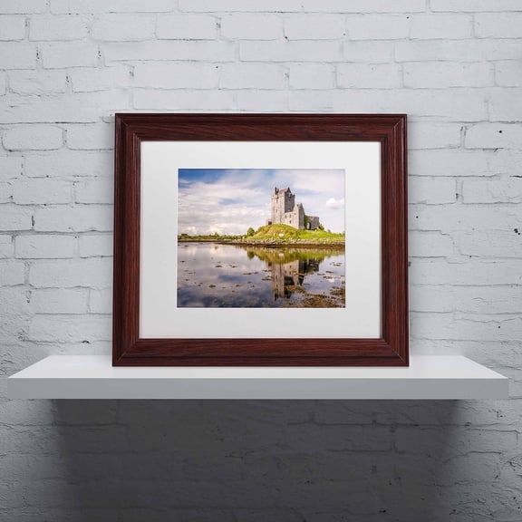 Trademark Fine Art "Dunguaire Castle Ireland" Canvas Art by Pierre Leclerc, White Matte/Wood Frame